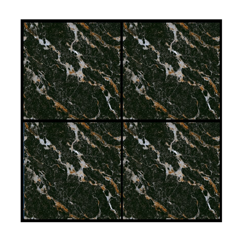 FLOOR TILE - 2X2 FEET - SPARKLE BLACK CARVING